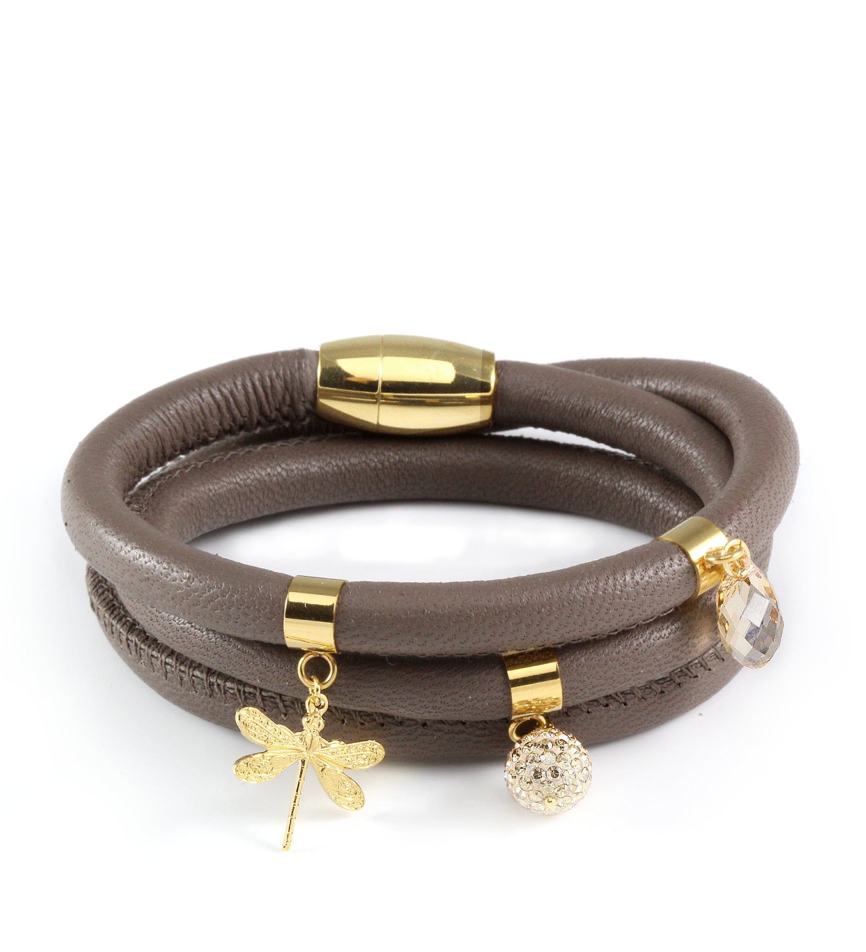 MEN/ Women Wrinkled Design Genuine Leather Wristband/ Leather Bracelet  7-8.3